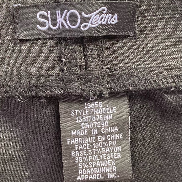 Suko Jeans Black Vegan Leather Pants - Picture 3 of 5